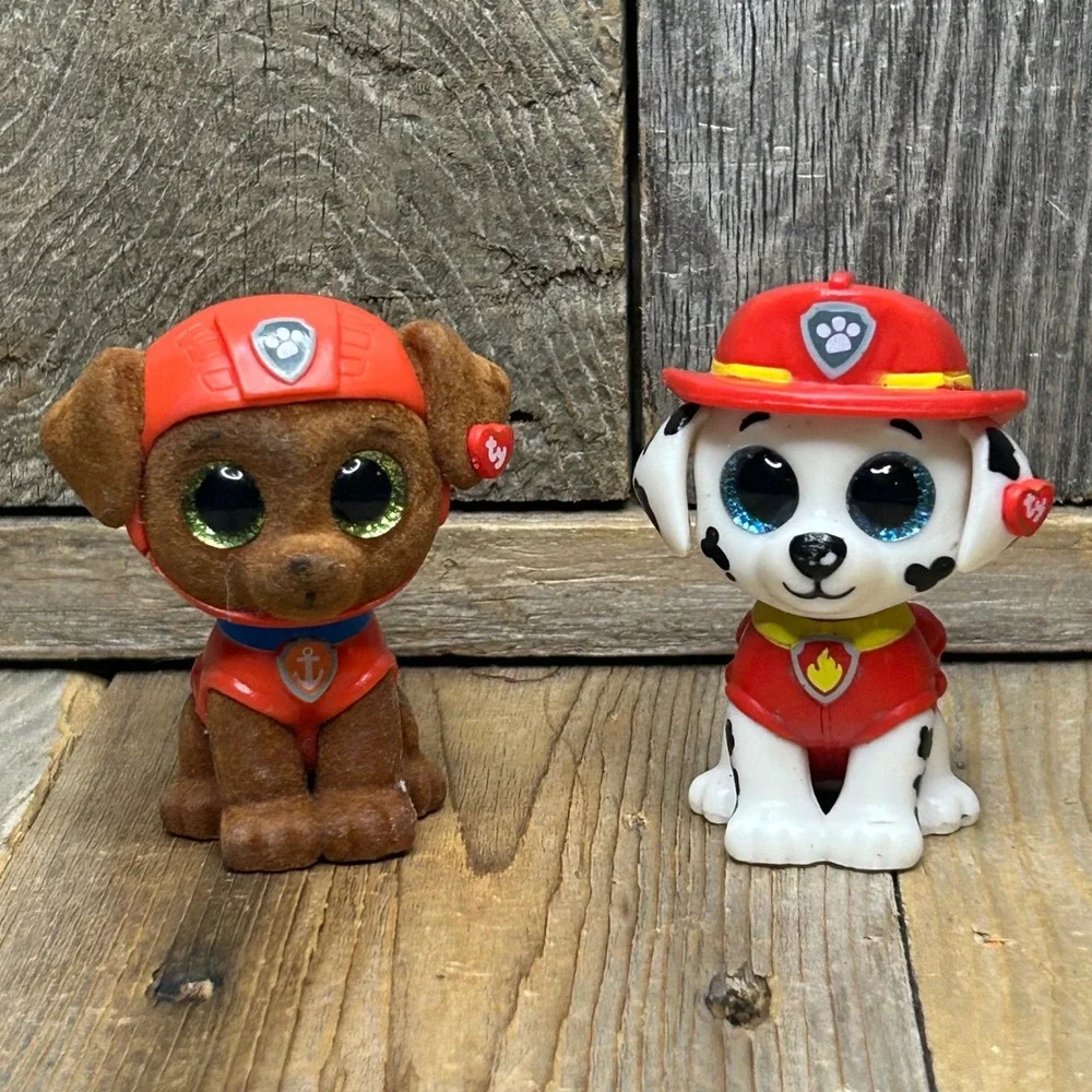 Ty Mini Boos Paw Patrol Marshall and Zuma 2 Inch Collectible Figures Set